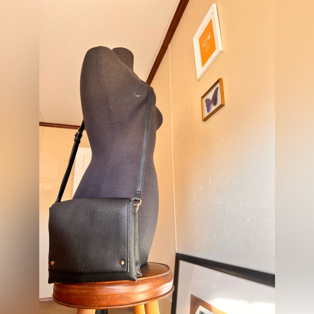 A new day black faux leather Crossbody with gold hardware